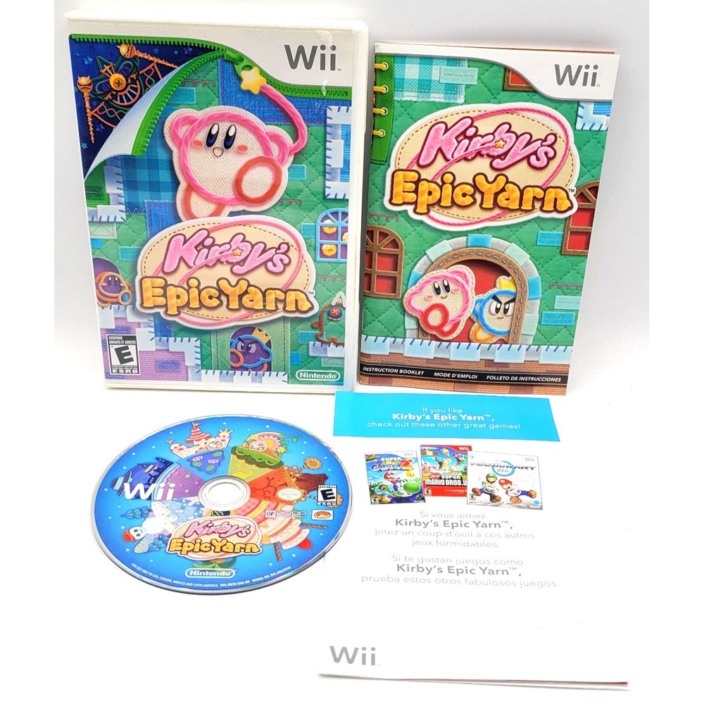 Kirbys Epic Yarn -‎ Nintendo Wii CIB COMPLETE IN BOX